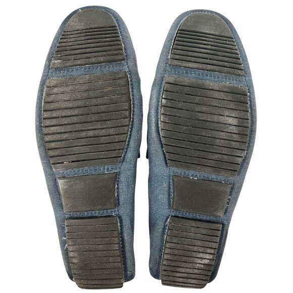 Blue Denim Men's 10M Horsebit Driving Loafers Mercanti Fiorentini Shoes Loafers - Picture 10 of 10
